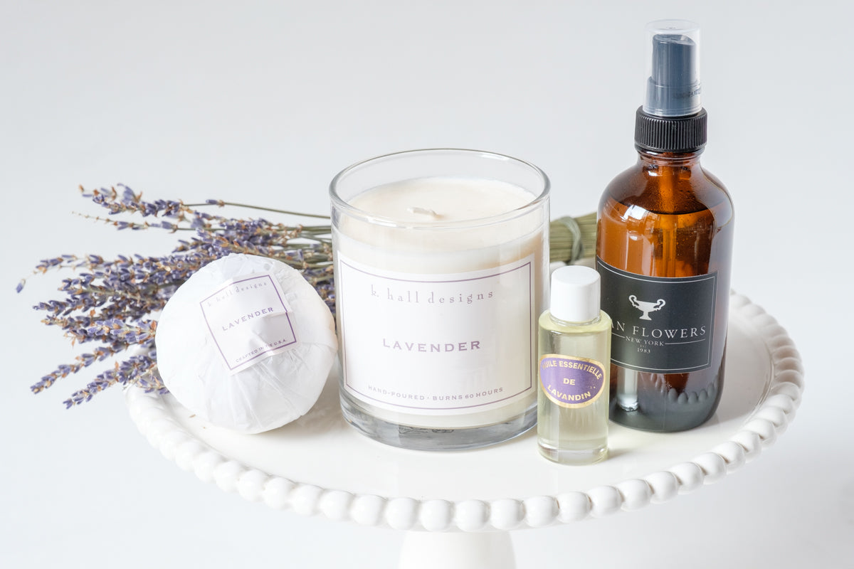 Lavender Be Well Kit and Lavender Candle - Élan Flowers