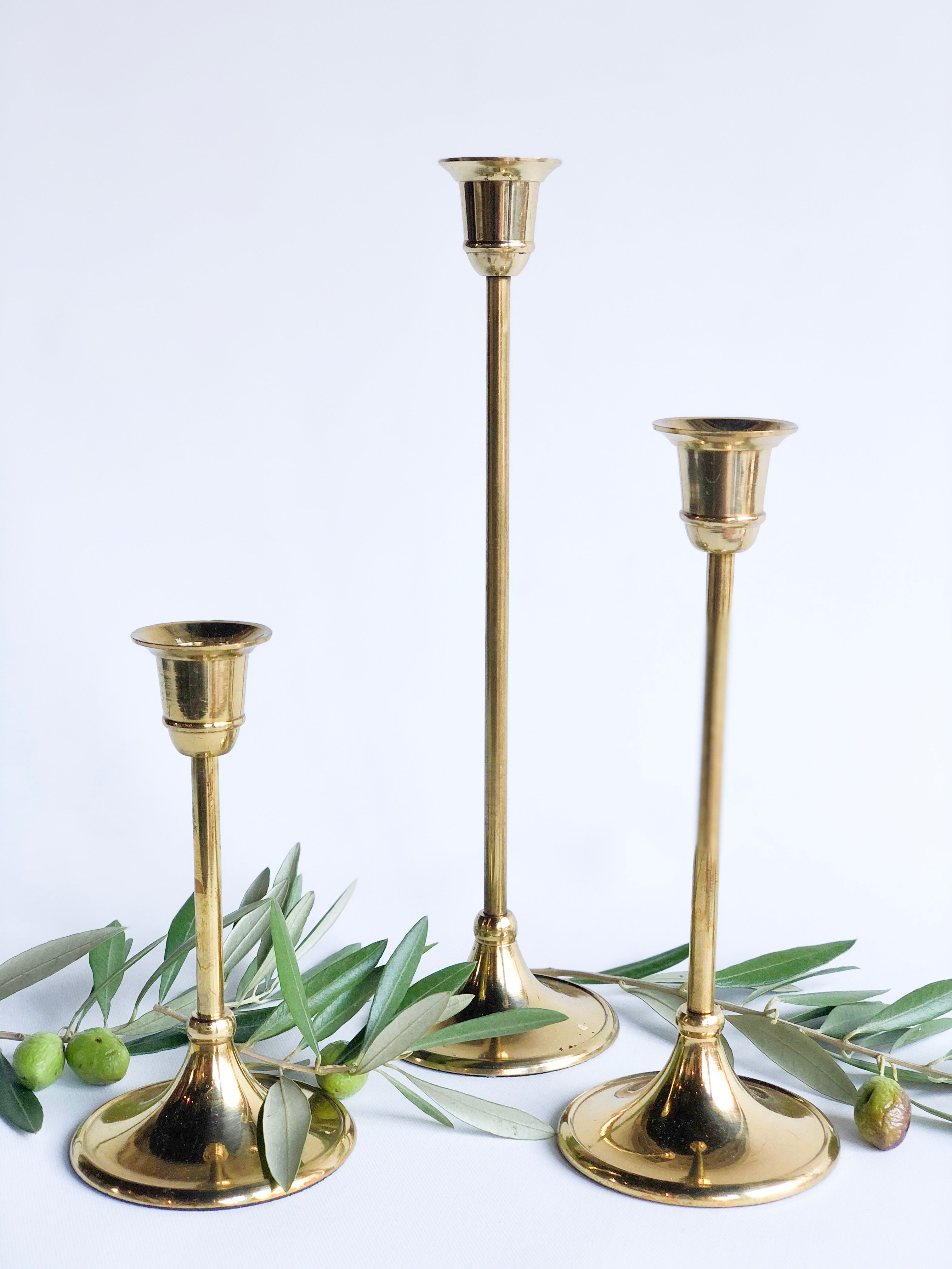 Gold Taper Candle Holders - Élan Flowers